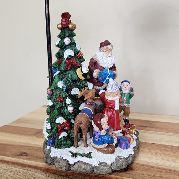 Santa Sleigh Giving Gifts Children Scene Figurine Candle Lamp Christmas Decor - Picture 12 of 16